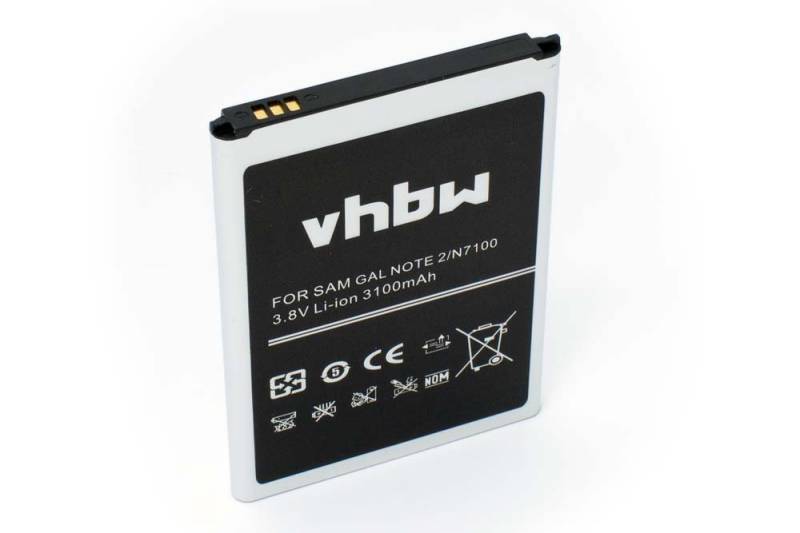 vhbw passend für Samsung Galaxy Sailor, Note II LTE 64GB, SCH-i605, NOTE II Smartphone-Akku Li-Ion 3100 mAh von vhbw