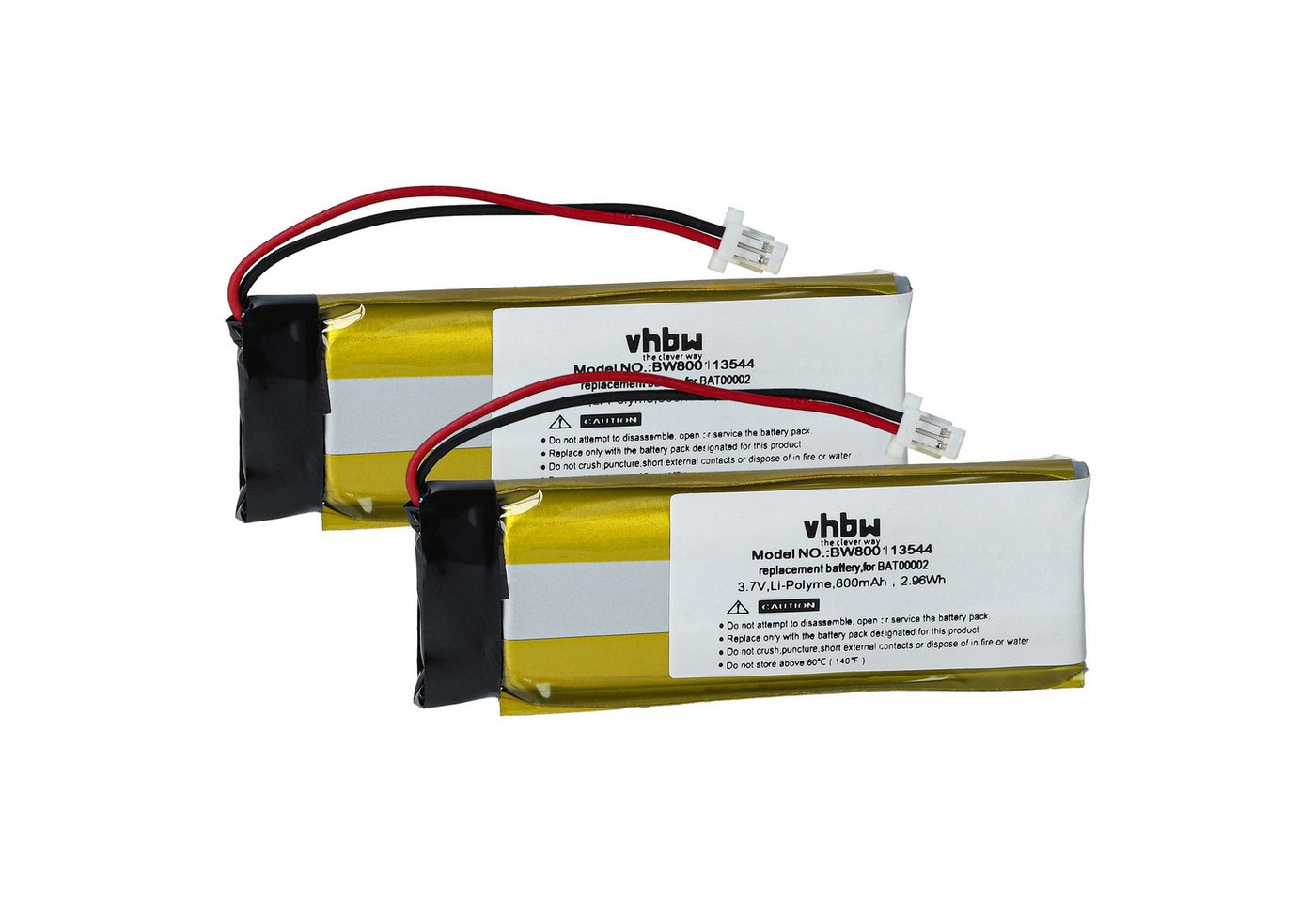 vhbw passend für Schuberth C3 Kopfhörer (800 mAh, 3,7 V, Li-Polymer) Akku Li-Polymer 800 mAh von vhbw