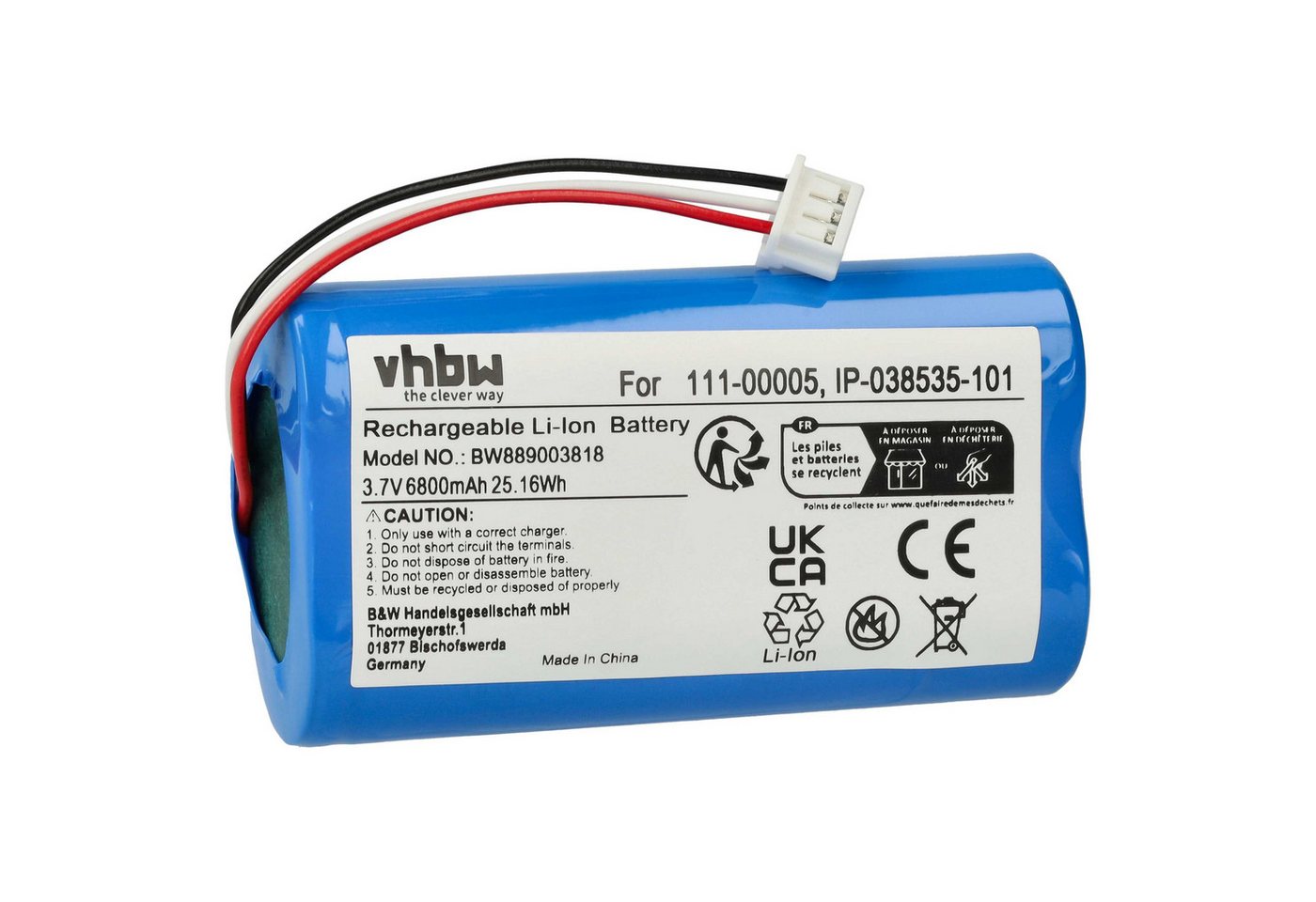vhbw passend für Sonos Roam Lautsprecher (6800 mAh, 3,7 V, Li-Ion) Akku Li-Ion 6800 mAh von vhbw