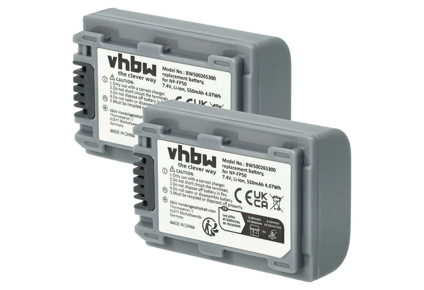 vhbw passend für Sony DCR-HC Serie DCR-HC20E, DCR-HC21, DCR-HC21E, Kamera-Akku 500 mAh von vhbw