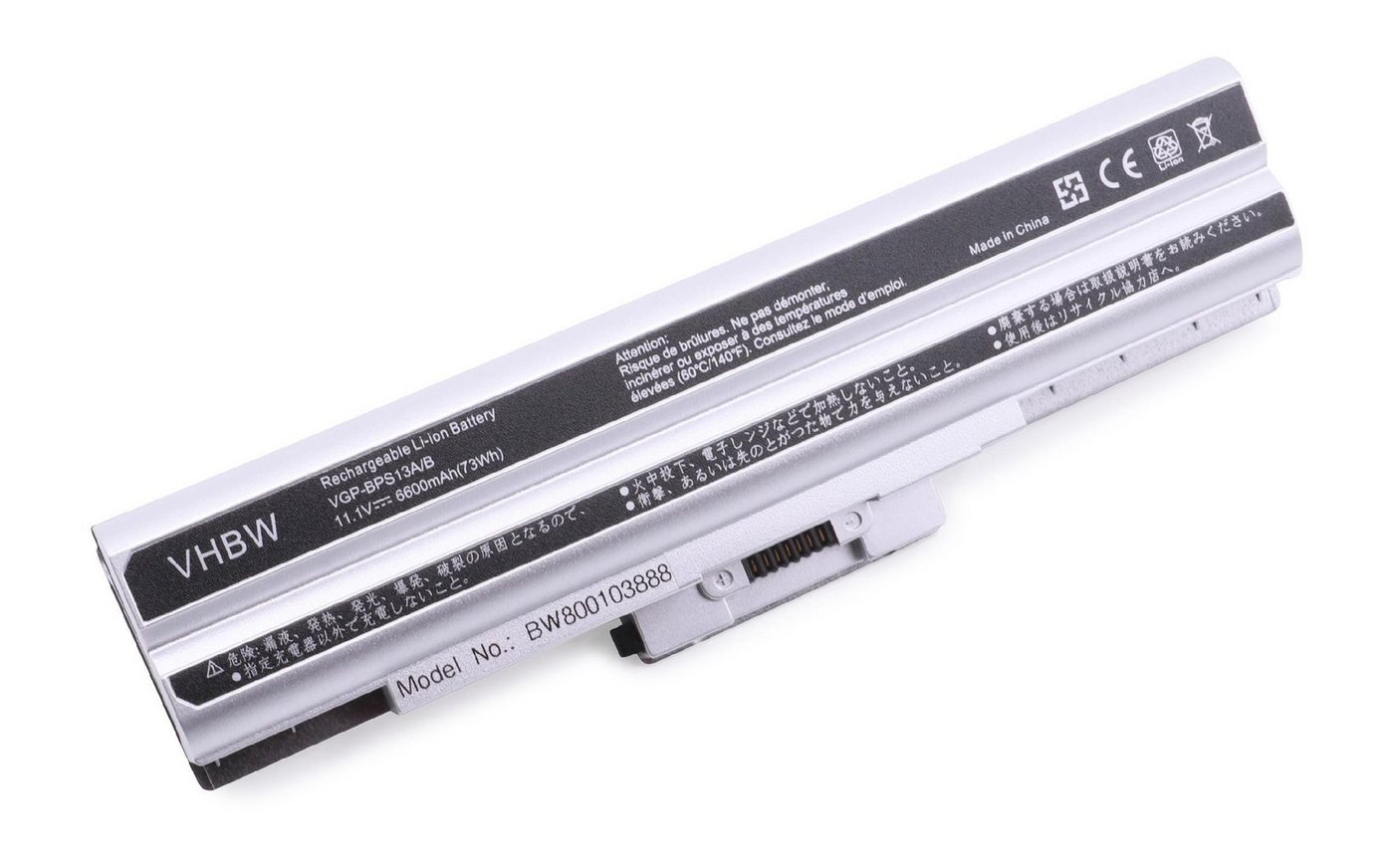 vhbw passend für Sony Vaio VGN-CS320J/W, VGN-CS385J/Q, VGN-CS385J/R, Laptop-Akku 6600 mAh von vhbw