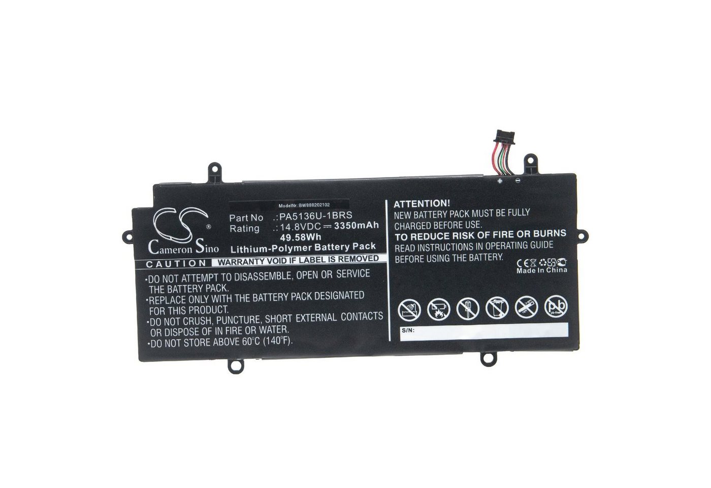 vhbw passend für Toshiba Portege Z30-A-115, Z30-A-11G, Z30-A1162, Laptop-Akku 3350 mAh von vhbw