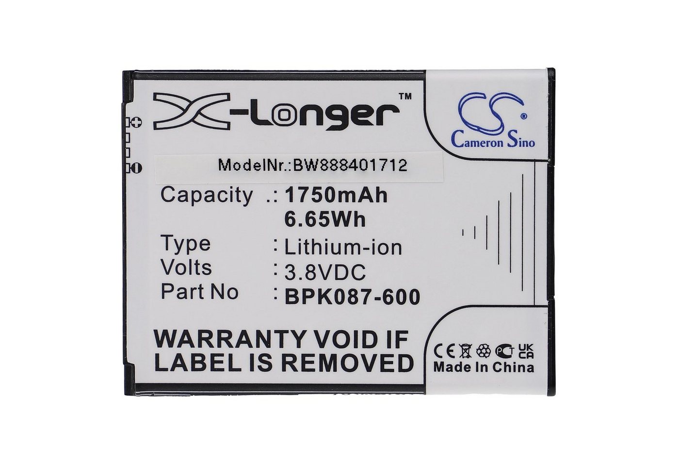 vhbw passend für Verifone e285, IPAY e285 POS-/Kassensystem (1750 mAh, 3,8 Akku Li-Ion 1750 mAh von vhbw