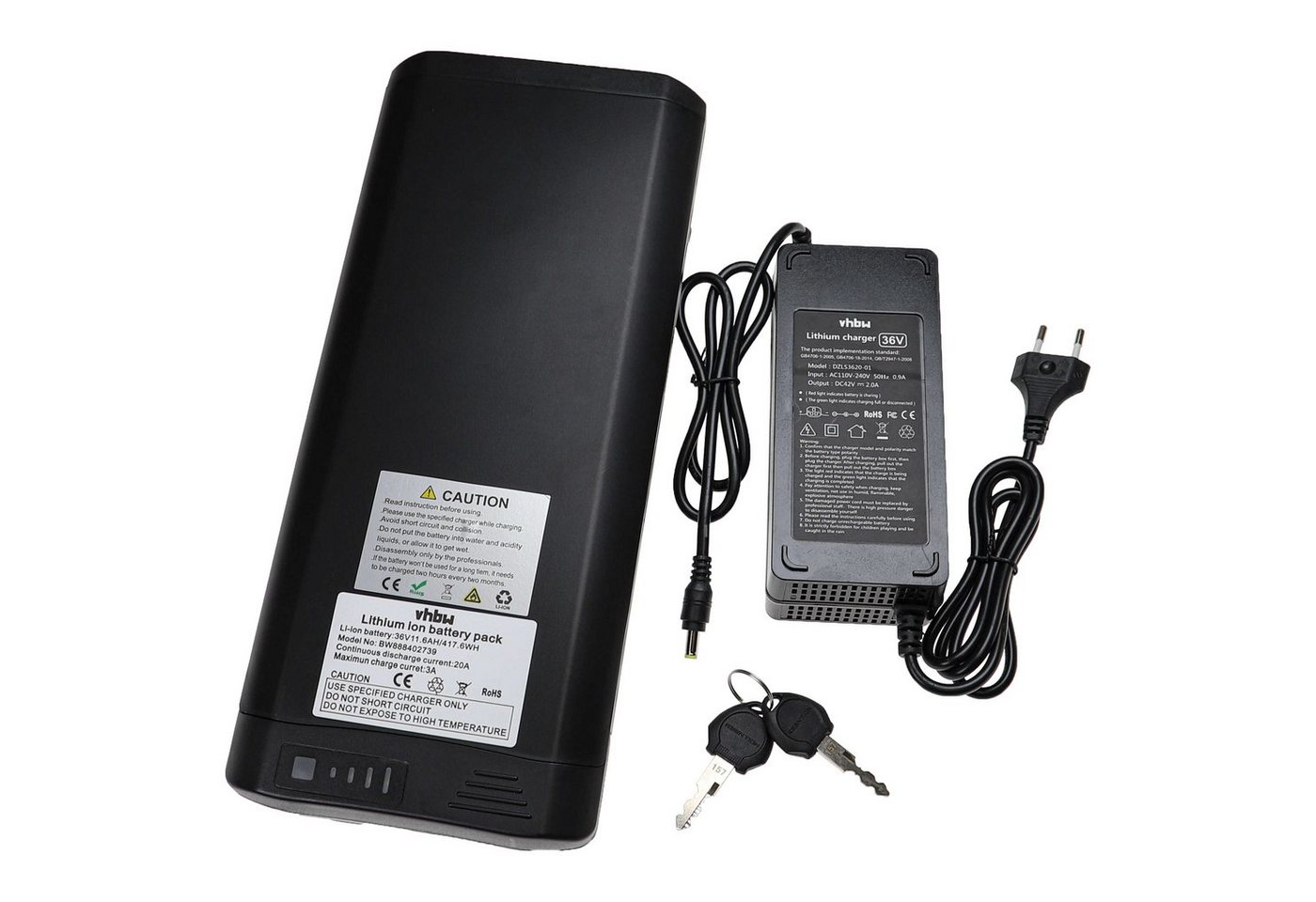 vhbw passend für ebikesolutions EBS PEDELEC RACK MOUNTED Fahrrad / E-Bike E-Bike Akku Li-Ion 11600 mAh von vhbw