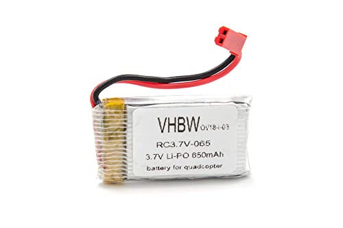 vhbw universal Li-Ion Akku 650mAh (3.7V) kompatibel mit Modllbau z.B. Helikopter, Hubschrauber, Drohnen, Quadcopter von vhbw