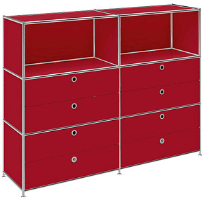 viasit Sideboard System4, 86329 rubinrot 152,9 x 40,4 x 118,2 cm von viasit