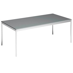 viasit System4 Schreibtisch anthrazit rechteckig, 4-Fuß-Gestell chrom 200,0 x 100,0 cm von viasit