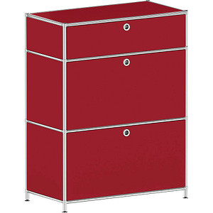 viasit System4 Schubladenschrank rubinrot 1 Schublade 77,9 x 40,4 x 99,35 cm von viasit