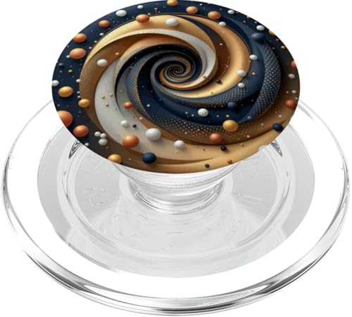 Abstrakte Fibonacci-Spirale in Blau, Gold und Weiß PopSockets PopGrip für MagSafe Abstrakte Fibonacci-Spirale in Blau, Gold und Weiß PopSockets PopGrip für MagSafe von vickybragomitchell