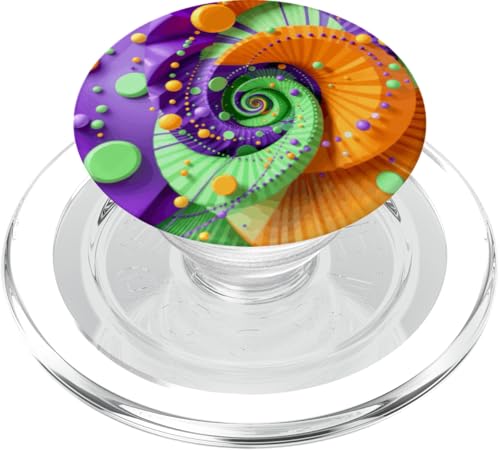 Abstrakte Fibonacci-Spirale in Lila, Grün und Orange PopSockets PopGrip für MagSafe Abstrakte Fibonacci-Spirale in Lila, Grün und Orange PopSockets PopGrip für MagSafe von vickybragomitchell