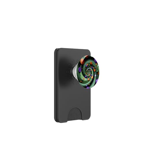 Abstrakte Fibonacci-Spirale in Lila, Orange und Grün PopSockets PopWallet für MagSafe Abstrakte Fibonacci-Spirale in Lila, Orange und Grün PopSockets PopWallet für MagSafe von vickybragomitchell