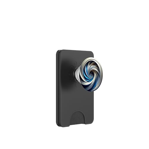 Blau Silber Weiß Fibonacci Spirale PopSockets PopWallet für MagSafe von vickybragomitchell