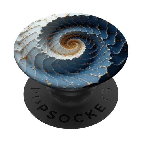 Blaue, weiße und goldene Fibonacci-Spirale PopSockets Klebender PopGrip Blaue, weiße und goldene Fibonacci-Spirale PopSockets Klebender PopGrip von vickybragomitchell