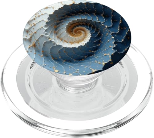 Blaue, weiße und goldene Fibonacci-Spirale PopSockets PopGrip für MagSafe Blaue, weiße und goldene Fibonacci-Spirale PopSockets PopGrip für MagSafe von vickybragomitchell