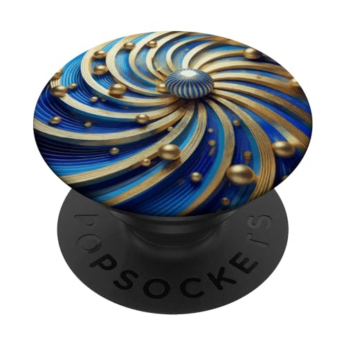 Blaue und goldene Fibonacci-Spirale PopSockets Klebender PopGrip Blaue und goldene Fibonacci-Spirale PopSockets Klebender PopGrip von vickybragomitchell