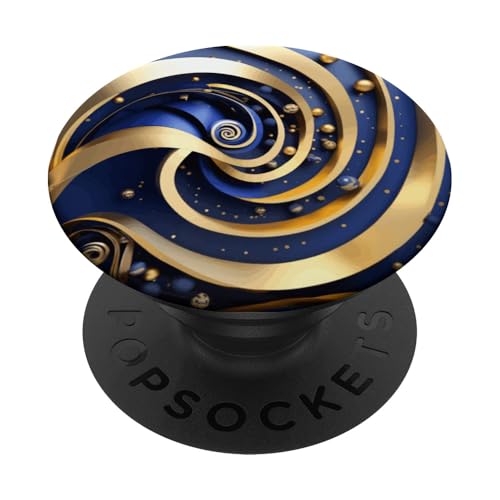 Blaue und goldene Spirale PopSockets Klebender PopGrip Blaue und goldene Spirale PopSockets Klebender PopGrip von vickybragomitchell