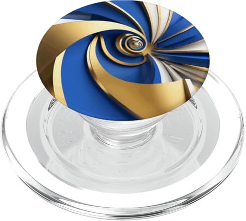Blaue und goldene Spirale PopSockets PopGrip für MagSafe von vickybragomitchell