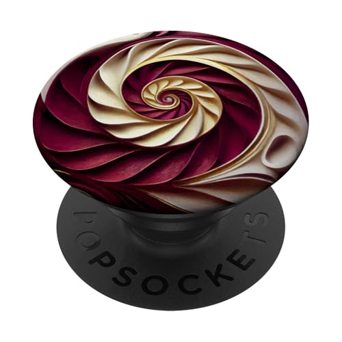 Burgunderrot Gold Weiß Fibonacci Spirale PopSockets Klebender PopGrip Burgunderrot Gold Weiß Fibonacci Spirale PopSockets Klebender PopGrip von vickybragomitchell