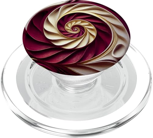 Burgunderrot Gold Weiß Fibonacci Spirale PopSockets PopGrip für MagSafe Burgunderrot Gold Weiß Fibonacci Spirale PopSockets PopGrip für MagSafe von vickybragomitchell