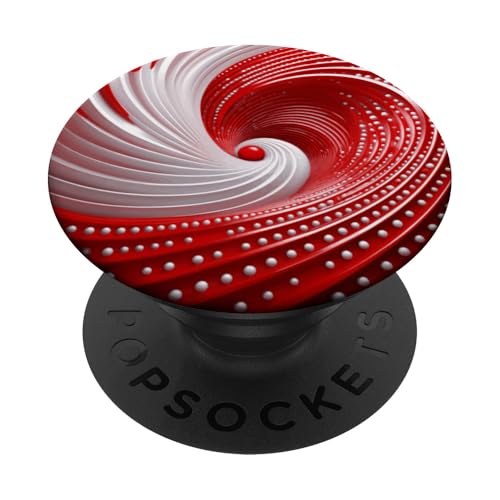 Fibonacci Spirale in Rot und Weiß PopSockets Klebender PopGrip von vickybragomitchell
