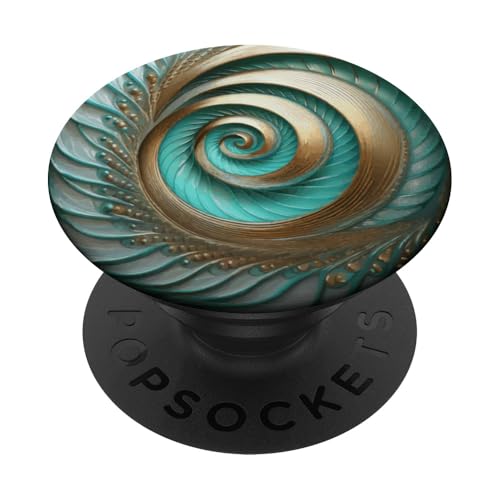 Gold Silber Türkis Spirale PopSockets Klebender PopGrip von vickybragomitchell