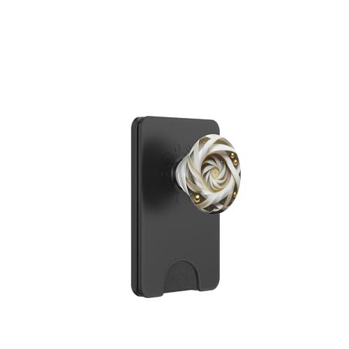 Gold und Weiß Fibonacci Spirale PopSockets PopWallet für MagSafe von vickybragomitchell