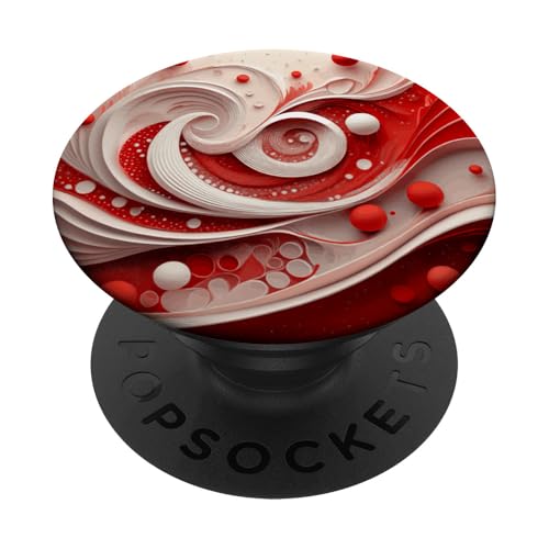Rot und Weiß abstrakte geometrische Fibonacci-Spirale PopSockets Klebender PopGrip Rot und Weiß abstrakte geometrische Fibonacci-Spirale PopSockets Klebender PopGrip von vickybragomitchell