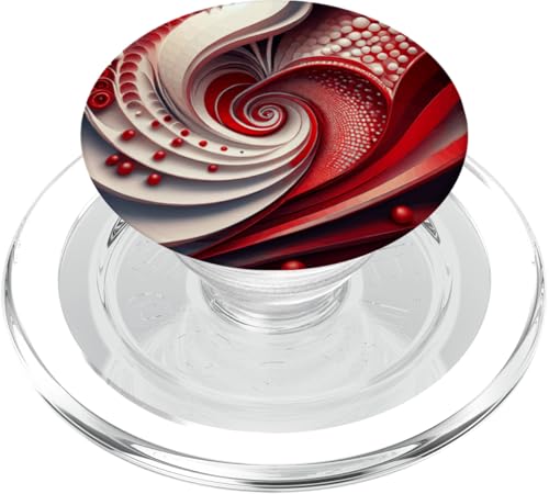 Rote und weiße Fibonacci-Spirale PopSockets PopGrip für MagSafe von vickybragomitchell