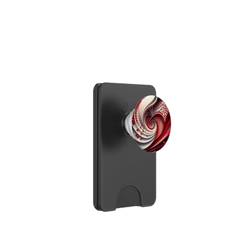 Rote und weiße Fibonacci-Spirale PopSockets PopWallet für MagSafe von vickybragomitchell