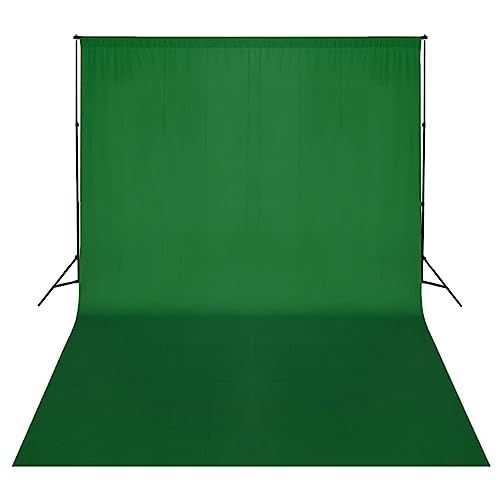 vidaXL Fotografie Studie Hintergrundsystem mit grünem Tuch 500 x 300 cm von vidaXL