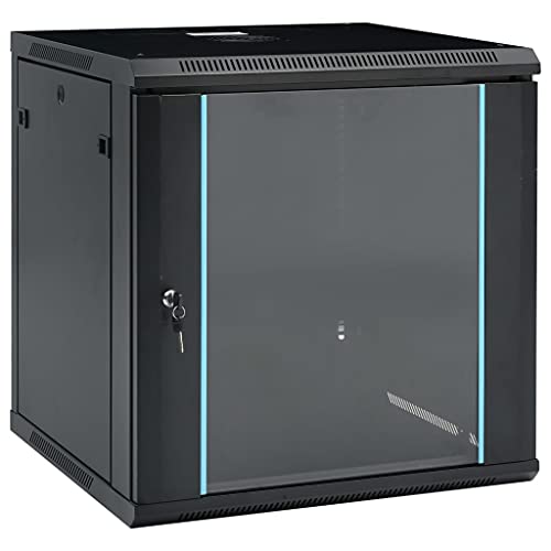 vidaXL 12U Netzwerkschrank Wandmontage Abnehmbare Seitenteile Serverschrank Wandschrank Schrank Wandgehäuse 19" IP20 600x600x640mm 70kg von vidaXL