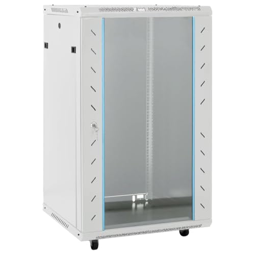 vidaXL 18U Netzwerkschrank 19" IP20 Grau 60x60x100 cm, Serverschrank, Datenschrank, 18U-Datenschrank, stehender Netzwerkschrank, 18U-Netzwerkschrank von vidaXL