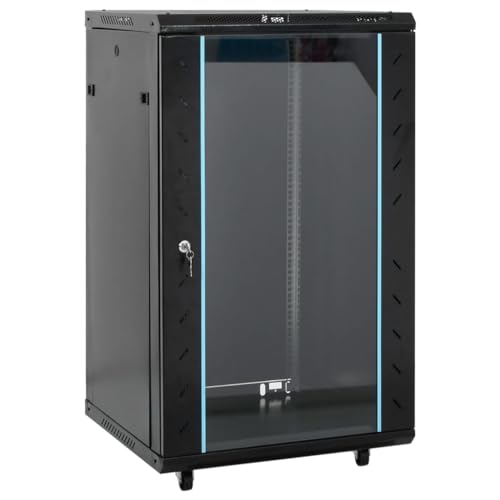 vidaXL 18U Netzwerkschrank 19" IP20 Schwarz 60x60x100 cm, Serverschrank, Datenschrank, 18U-Datenschrank, stehender Netzwerkschrank von vidaXL