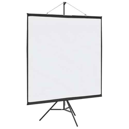 vidaXL Beamer Leinwand mit Stativ 81 Zoll 1:1, Projektionswand, Leinwand, Heimkino-Leinwand, Beamer Leinwand, Rolloleinwand von vidaXL