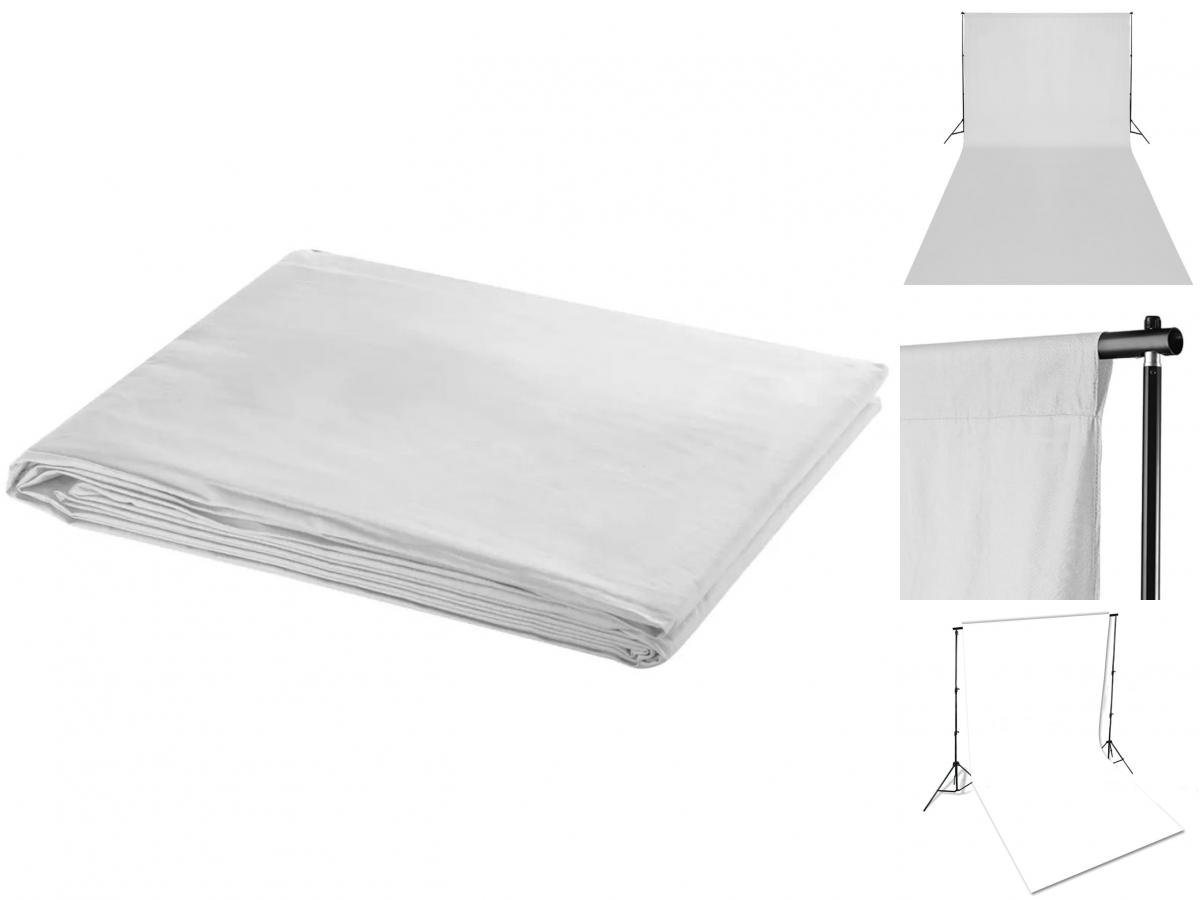 vidaXL Fotohintergrund Fotohintergrund Baumwolle Weiß 600 x 300 cm Fotostudio von vidaXL