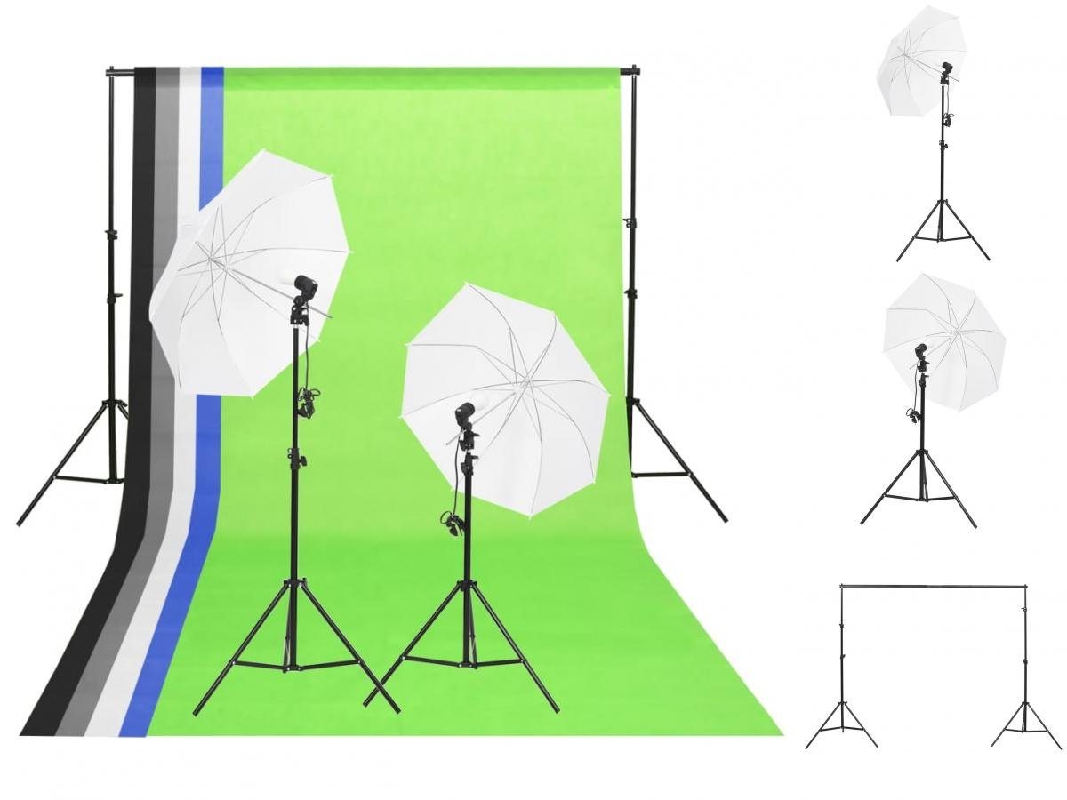 vidaXL Fotohintergrund Fotostudio-Beleuchtung Set mit Hintergründen Schirmen von vidaXL