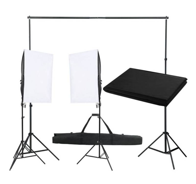 vidaXL Fotohintergrund Fotostudio Set mit Beleuchtung und Hintergrund von vidaXL