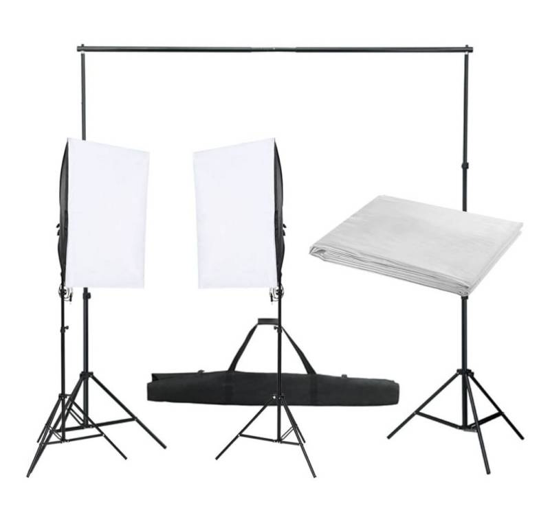 vidaXL Fotohintergrund Fotostudio Set mit Beleuchtung und Hintergrund von vidaXL