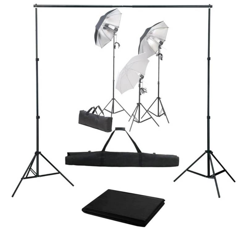 vidaXL Fotohintergrund Fotostudio Set mit Lampen-Set und Hintergrund von vidaXL