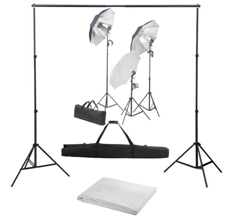 vidaXL Fotohintergrund Fotostudio Set mit Lampen-Set und Hintergrund von vidaXL