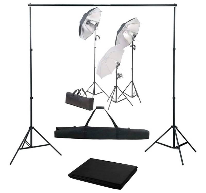 vidaXL Fotohintergrund Fotostudio Set mit Lampen-Set und Hintergrund von vidaXL