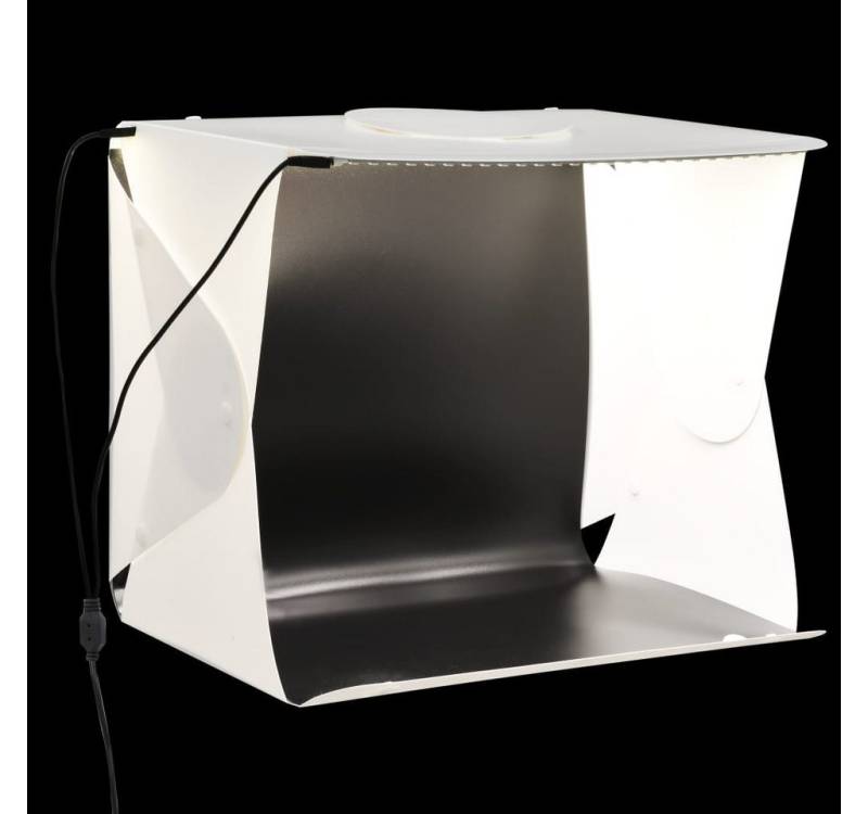 vidaXL Fotohintergrund LED-Lichtbox für Fotostudio Klappbar 403437 cm Plastik Weiß von vidaXL
