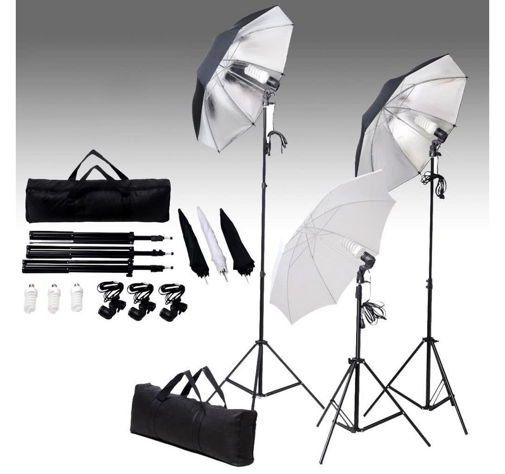 vidaXL Fotohintergrund Studiobeleuchtung-Set 24 Watt Stative Schirme vidaXL Fotohintergrund Studiobeleuchtung-Set 24 Watt Stative Schirme von vidaXL