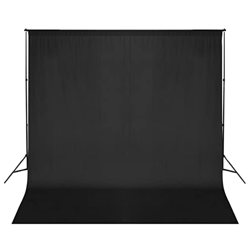 vidaXL Fotostudio Set 3x6 m Schwarz Hintergrundsystem Fotografie Hintergrund von vidaXL