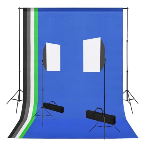 vidaXL Fotostudio Set Softbox Leuchte Studioleuchte Studiolampe Hintergrund Hintergrundsystem Studioset Stative Querstangen Tragetaschen vidaXL Fotostudio Set Softbox Leuchte Studioleuchte Studiolampe Hintergrund Hintergrundsystem Studioset Stative Querstangen Tragetaschen von vidaXL