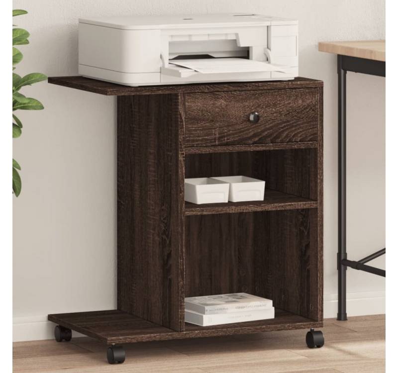vidaXL Halterung, (Druckerständer mit Rollen Braun Eichen-Optik 60x40x68,5 cm) von vidaXL