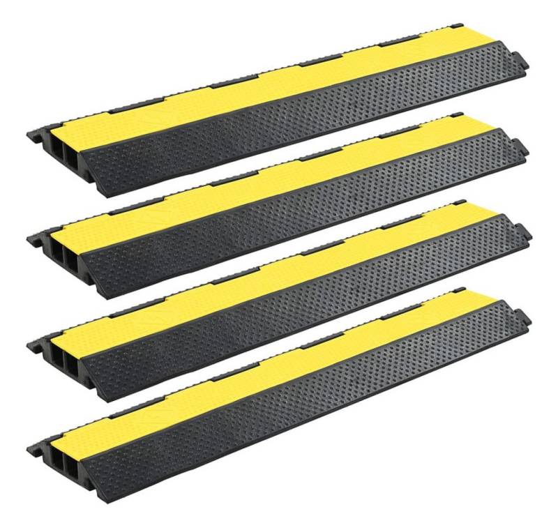 vidaXL Kabelkanal, Kabelbrücken 4 Stk. 2 Kanäle Gummi 101,5 cm von vidaXL