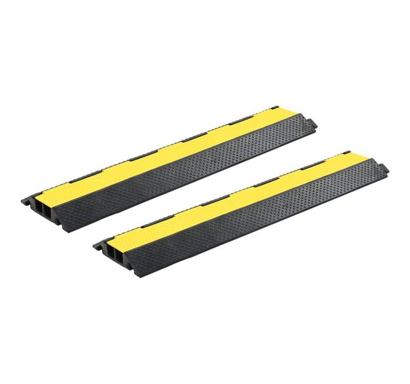 vidaXL Kabelkanal, Kabelbrücken Überfahrschutz 2 Stk. 2 Kanäle Gummi 101,5 cm von vidaXL