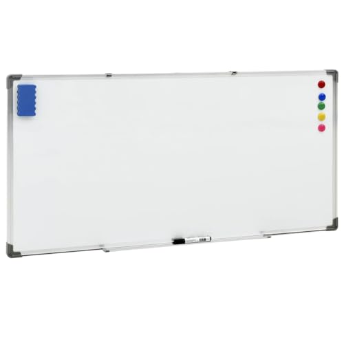 vidaXL Magnetisches Whiteboard Magnettafel Wandtafel Magnetwand Weißwand Lackiert Memoboard Pinnwand Schreibtafel Weiß 110x60cm Stahl von vidaXL