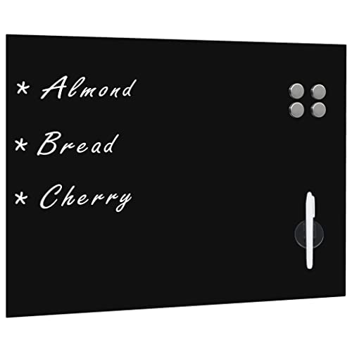 vidaXL Magnettafel Wandmontage Glas 80x60cm Schwarz Wandtafel Schreibtafel von vidaXL